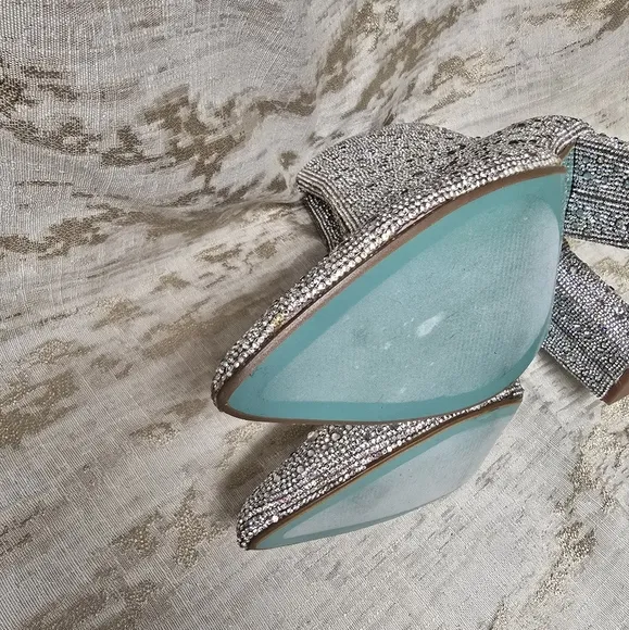 Betsy Johnson Womans Cady Rhinestone Booties Silver Sz 9