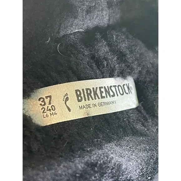 Birkenstock Arizona Big Buckle Teddy River Sandals Womens 37 / 6 Black Gold