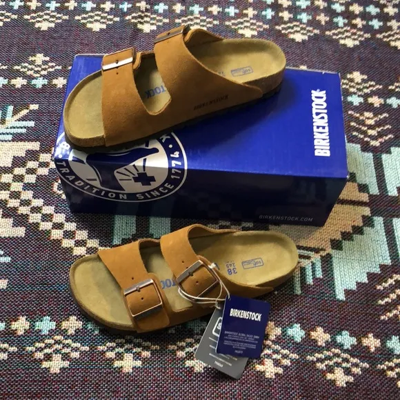 Birkenstock Arizona Mink Sandals Comfortable Two-Strap Design - Narrow