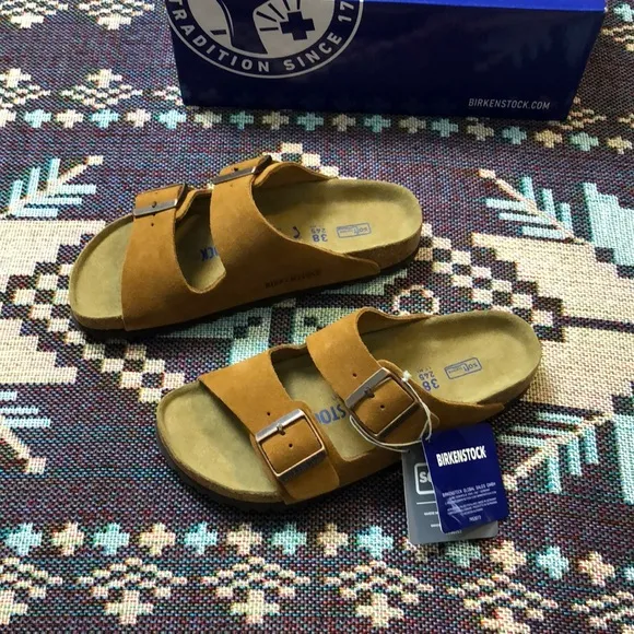 Birkenstock Arizona Mink Sandals Comfortable Two-Strap Design - Narrow