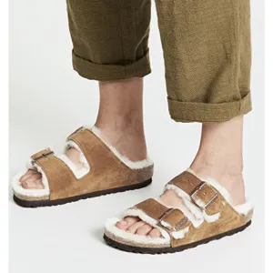 BIRKENSTOCK Arizona Shearling Sandals / 37 (US 6) Narrow | Mink Suede NIB