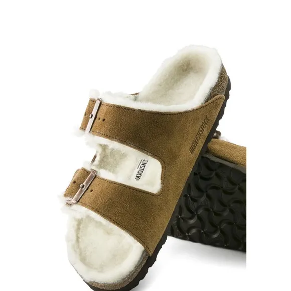 BIRKENSTOCK Arizona Shearling Sandals / 37 (US 6) Narrow | Mink Suede NIB