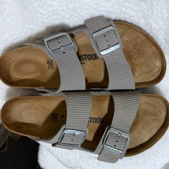 Birkenstock Arizona Suede Embossed Sandals, Size 42 (11 US)