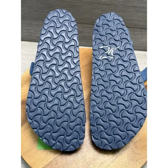 Birkenstock Arizona Vegan Womens 11 Light Blue Canvas Strap Sandals