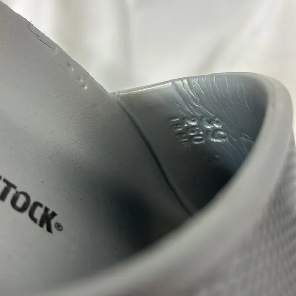 Birkenstock Barbados silver EVA rubber beach slide on sandal shoes 39