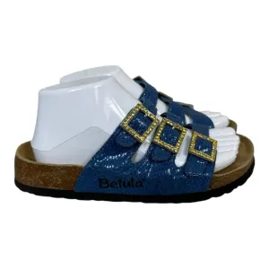 Birkenstock Betula Florida Jewel Blue Snakeskin Print Sandals Size W7