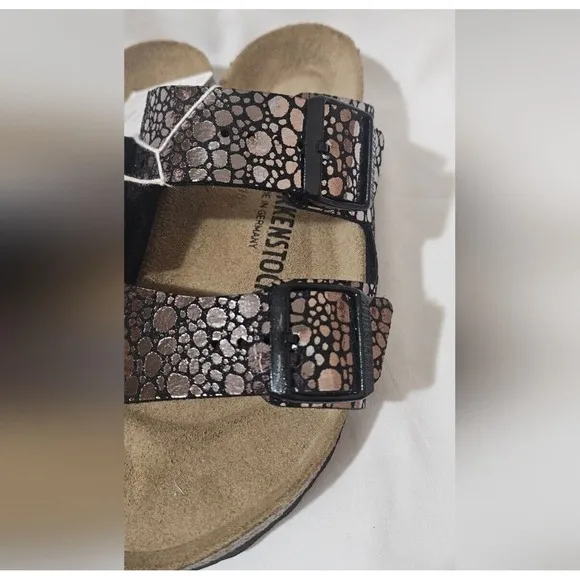 Birkenstock Birko Flor ARIZONA Metallic Stones Black nwt size 7