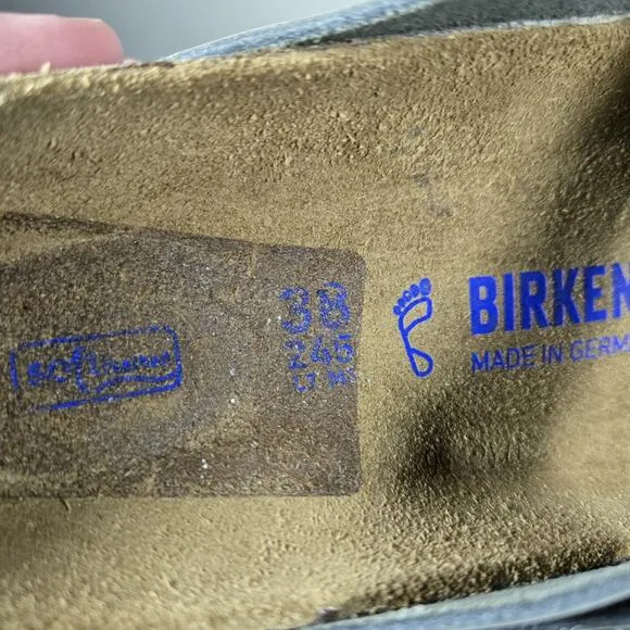 Birkenstock Gizeh Womens Size 7 EU 38 Regular Beach Sandals Silver Metallic Soft