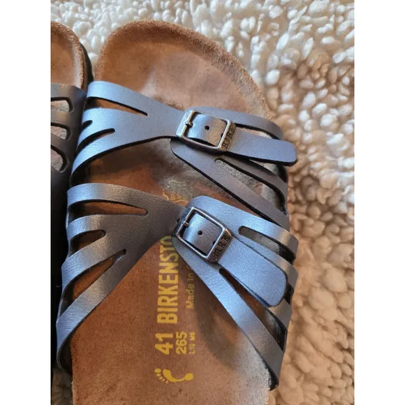 Birkenstock Granada Pewter Gray Double Straps Slide Sandals EU 41 L 10 M 8
