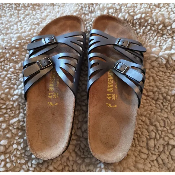 Birkenstock Granada Pewter Gray Double Straps Slide Sandals EU 41 L 10 M 8