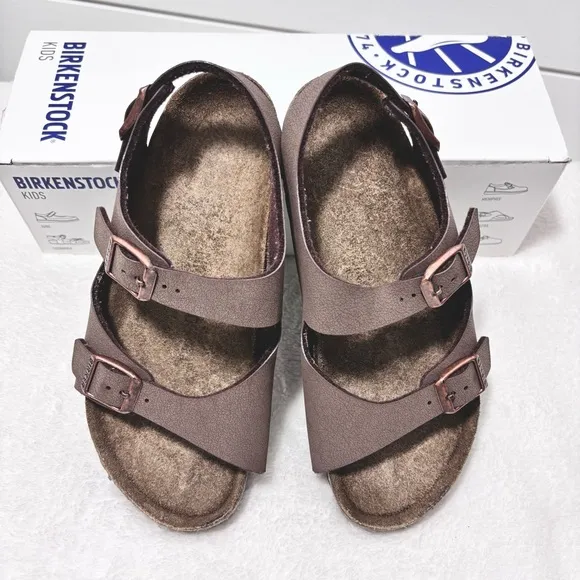 Birkenstock Kids Brown Sandals Roma Kids  Mocha Narrow Fit Size 33 / 2