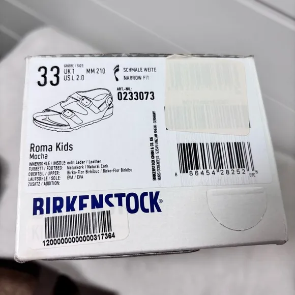 Birkenstock Kids Brown Sandals Roma Kids  Mocha Narrow Fit Size 33 / 2
