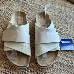 Birkenstock Kyoto Suede Sandals Antique White SIZE 40 Narrow Fit NEW WITH TAGS