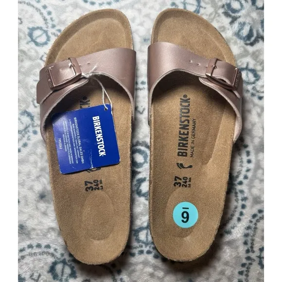 Birkenstock Madrid Birko- Flor Women's Sandals Cooper Size 37 US 6 Single Buckle