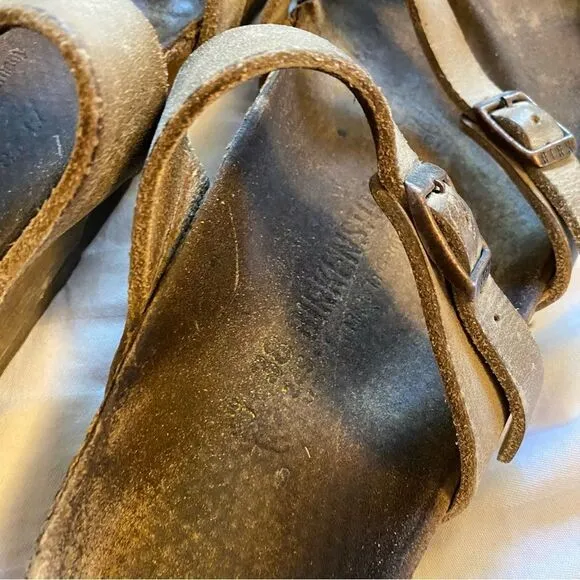 Birkenstock tan strappy sandals