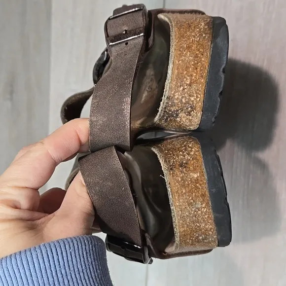 Birkis By Birkenstock Women Ankle Strap Brown Sandals Shoes Sz 40/9 Narrow
