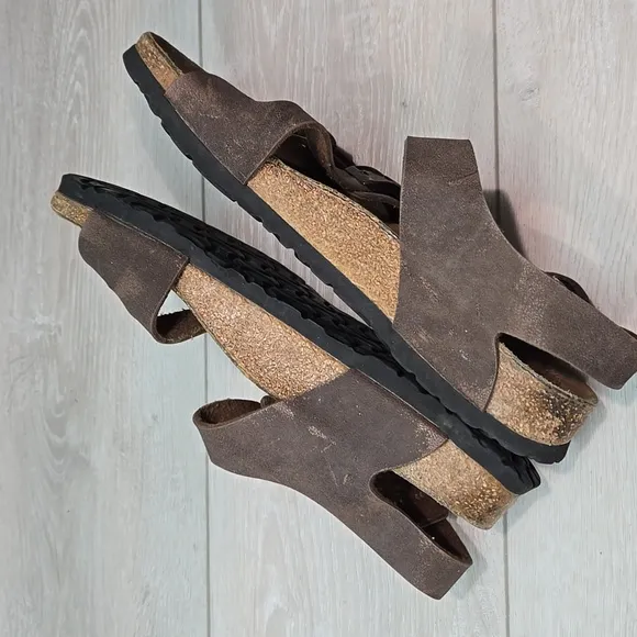 Birkis By Birkenstock Women Ankle Strap Brown Sandals Shoes Sz 40/9 Narrow