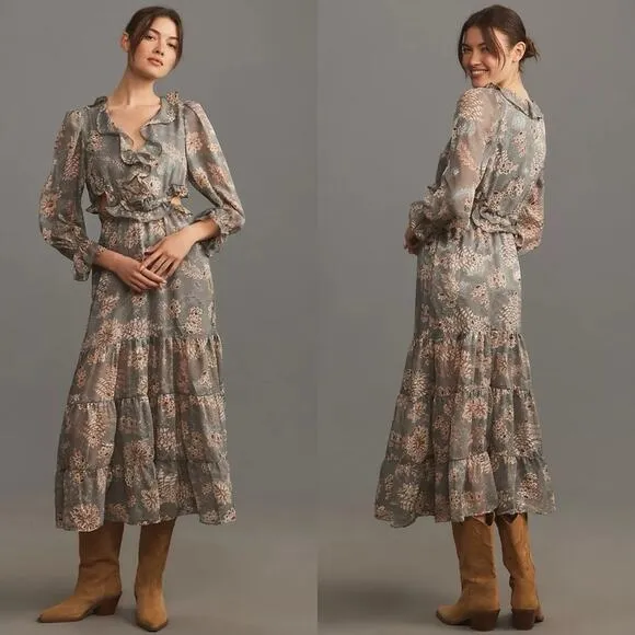 Bishop   Young x Anthropologie Paloma Cut-Out Dress In Montecito Womens Size S