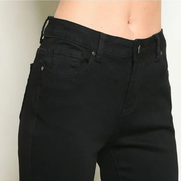 Black Ankle Lace Up Denim Jeans