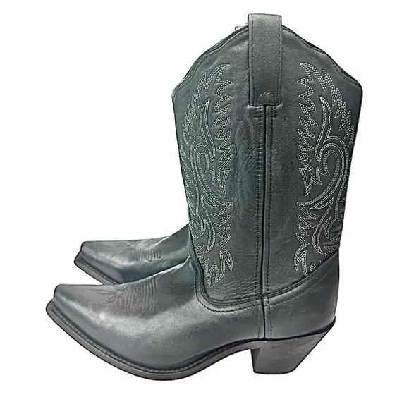 Black Cowgirl Boots RB3431 Black Snip Toe Cowboy Size 9 Medium Pre-Owned