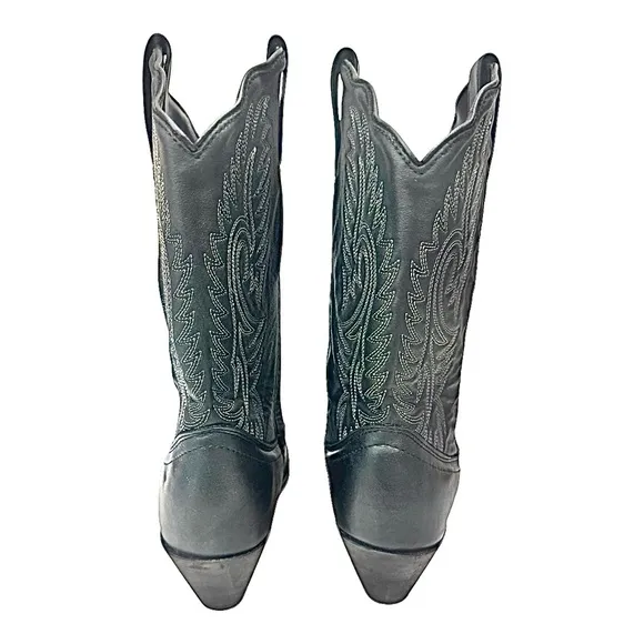Black Cowgirl Boots RB3431 Black Snip Toe Cowboy Size 9 Medium Pre-Owned