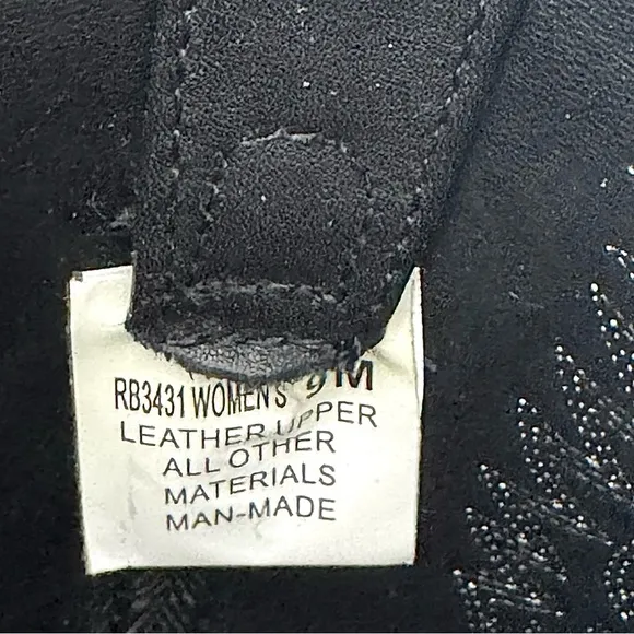 Black Cowgirl Boots RB3431 Black Snip Toe Cowboy Size 9 Medium Pre-Owned