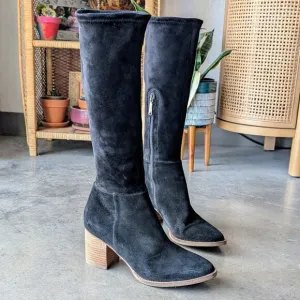 Blondo Black Nada Suede Knee-High Heeled Boots size 10
