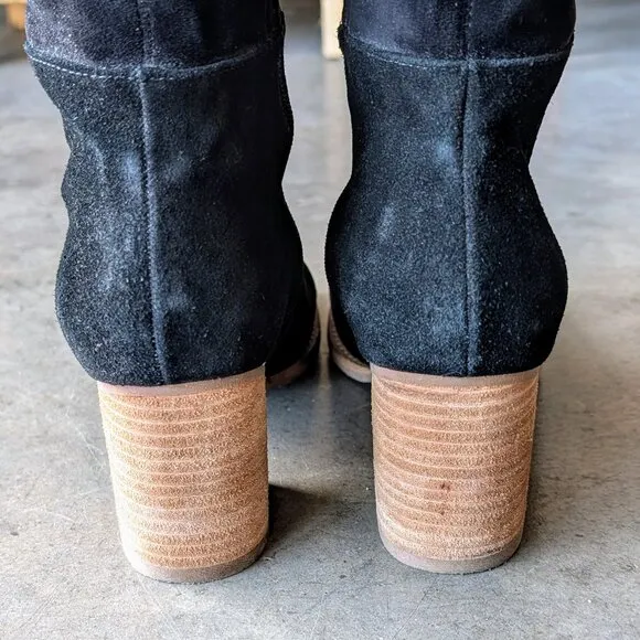 Blondo Black Nada Suede Knee-High Heeled Boots size 10