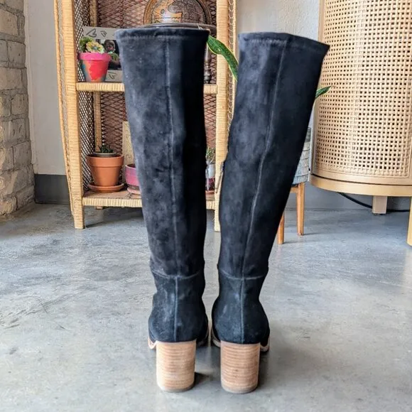 Blondo Black Nada Suede Knee-High Heeled Boots size 10