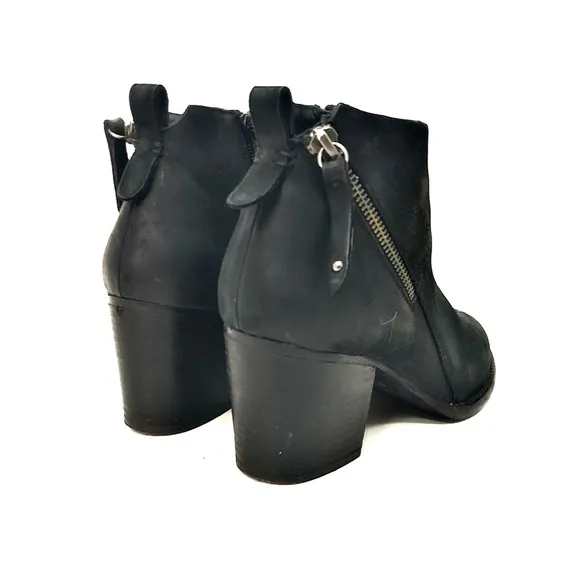 Blondo Black Nubuck Zip Ankle Boots