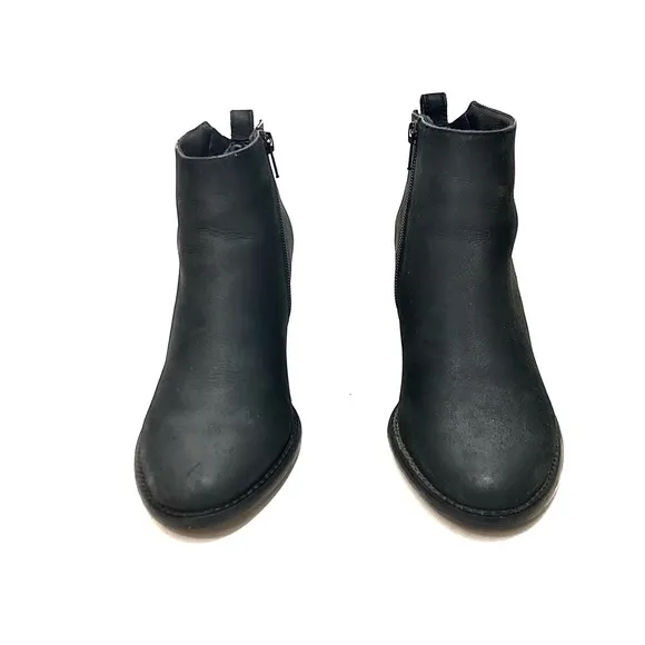 Blondo Black Nubuck Zip Ankle Boots