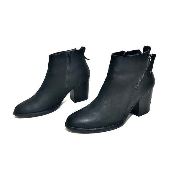 Blondo Black Nubuck Zip Ankle Boots