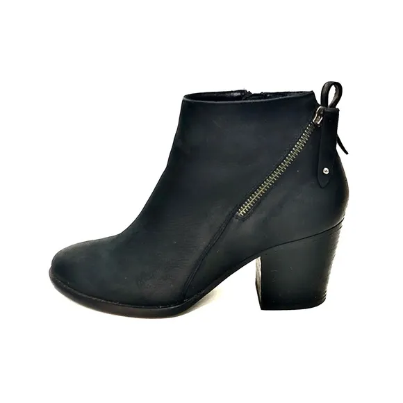 Blondo Black Nubuck Zip Ankle Boots