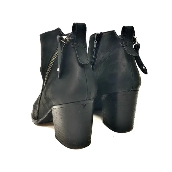 Blondo Black Nubuck Zip Ankle Boots