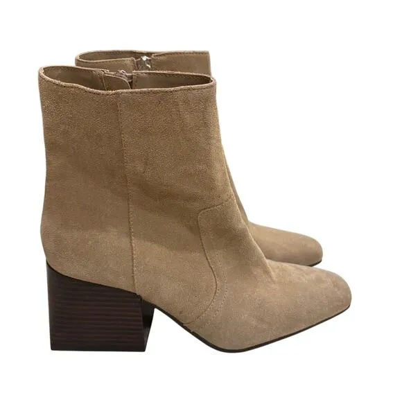 Blondo Salome Women's Size 9.5M Taupe Suede Waterproof Booties Fashion Boots