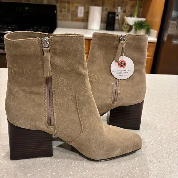 Blondo Salome Women's Size 9.5M Taupe Suede Waterproof Booties Fashion Boots