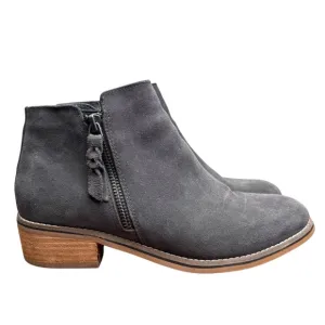Blondo Waterproof Women’s Gray Suede Side Zip Ankle Boots Booties Size 8