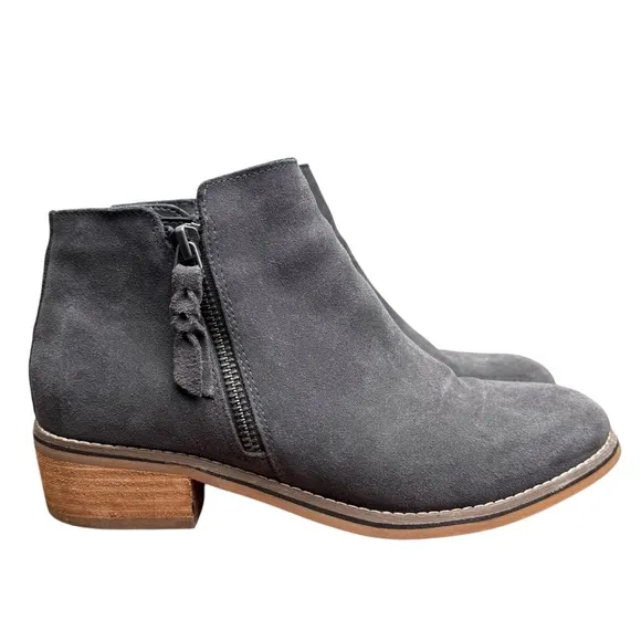 Blondo Waterproof Women’s Gray Suede Side Zip Ankle Boots Booties Size 8