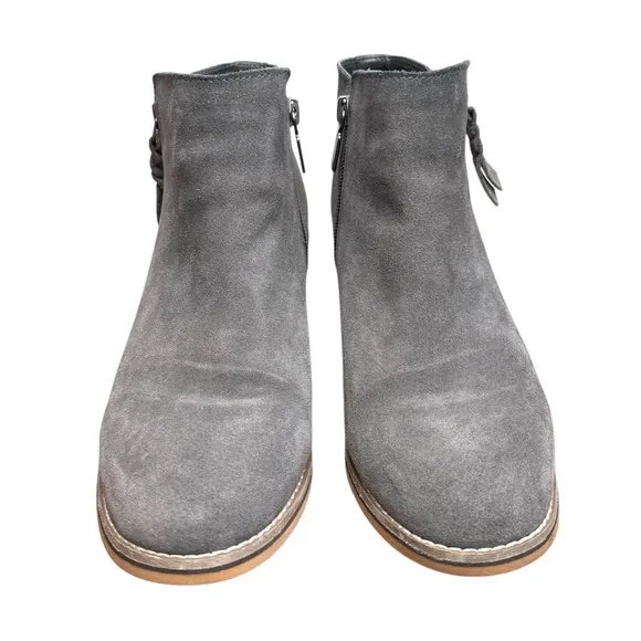 Blondo Waterproof Women’s Gray Suede Side Zip Ankle Boots Booties Size 8