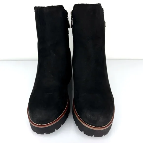 Blondo Women's Darleen Waterproof Nubuck Leather Ankle Boots Black Size 8