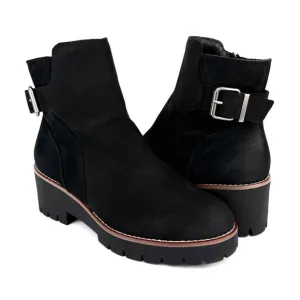 Blondo Women's Darleen Waterproof Nubuck Leather Ankle Boots Black Size 8