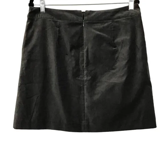BODEN Above Knee Velvet A Line Mini Skirt Graphite Gray Dark Velvet Skirt sz 10R