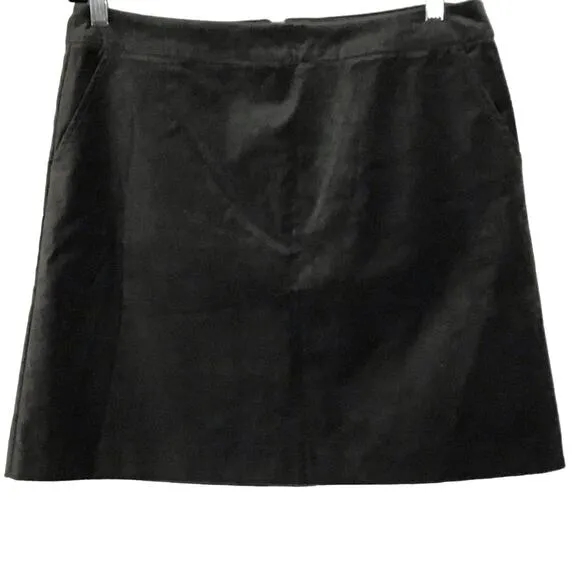 BODEN Above Knee Velvet A Line Mini Skirt Graphite Gray Dark Velvet Skirt sz 10R