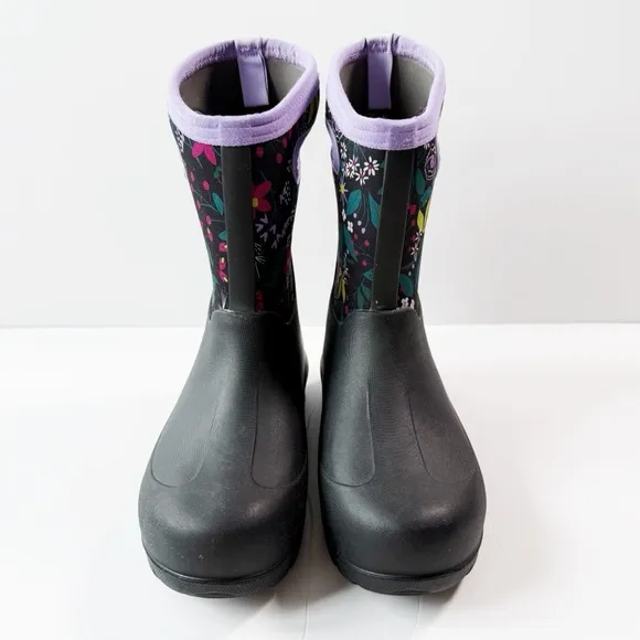 BOGS Youth Girl Black Floral Waterproof 58°F/-50°C Winter Snow Boots SZ6 Outdoor