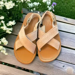 Bonpoint Akin Suede Sandals | Size 2 Luxury designer for kids | leather spring