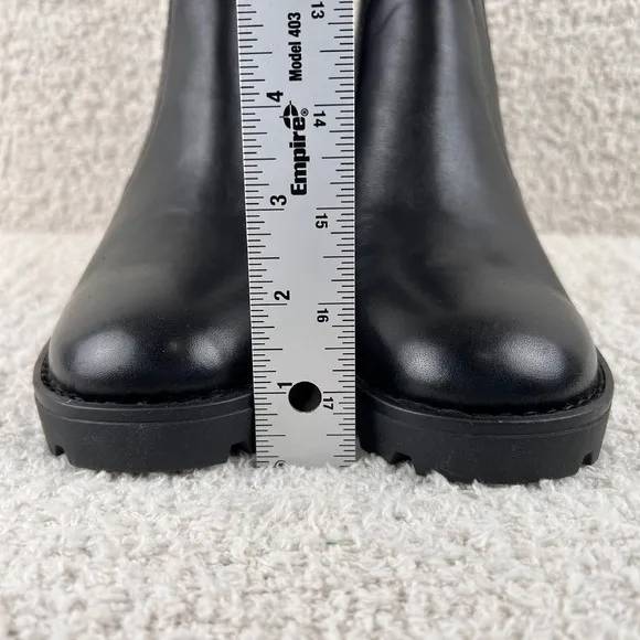 BORN Graci Chelsea Boots Womens 9.5M Black Leather Ankle Pull On Block Heel NIB