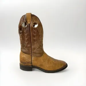 BOULET BROWN BULL HIDE LEATHER ROUND TOE COWBOY WORK BOOTS #8058 MEN'S 9E
