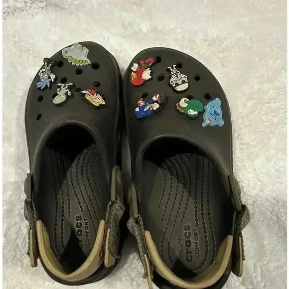 Boys Crocs Iconic Classic Comfort Youth Size 4 Black Shoes