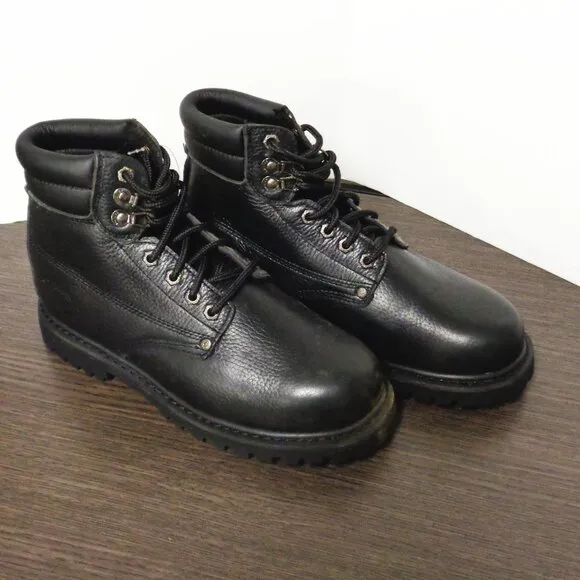 Brand New Dickies Raider Leather Work Boots, Mens:8. Black. No Box. DW7015 F55