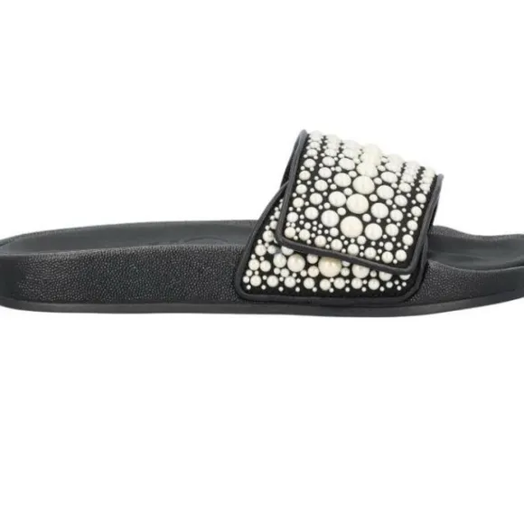BRAND NEW - Jimmy Choo Black and White Studded Sandals - Size 10